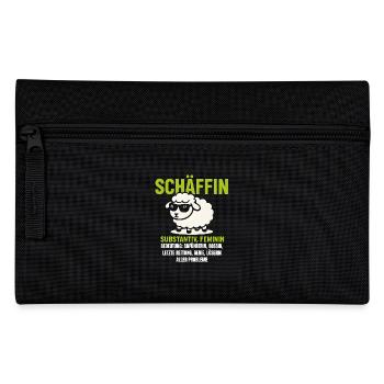 Schaf Spruch Schäffin Lustig Geschenkidee Schafe - Federtasche - Schwarz - Vorne