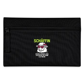 Schaf Spruch Schäffin Lustig Geschenkidee Schafe - Federtasche - Schwarz - Vorne
