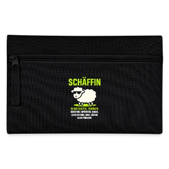 Schaf Spruch Schäffin Lustig Geschenkidee Schafe - Federtasche - Schwarz - Vorne