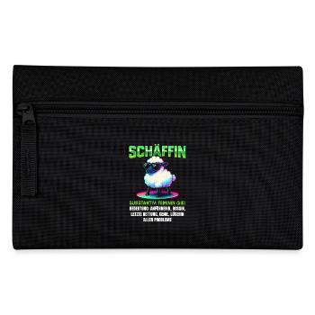 Schaf Spruch Schäffin Lustig Geschenkidee Schafe - Federtasche - Schwarz - Vorne