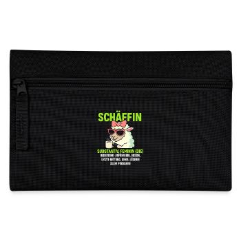 Schaf Spruch Schäffin Lustig Geschenkidee Schafe - Federtasche - Schwarz - Vorne