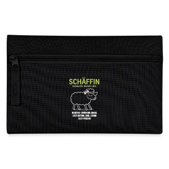 Schaf Spruch Schäffin Lustig Geschenkidee Schafe - Federtasche - Schwarz - Vorne