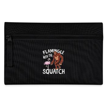 Squatch Bigfoot Sasquatch Flamingo - Pencil Case - black - Front
