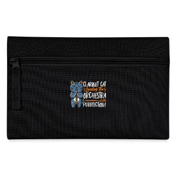 Clarinet Music Orchestra Clarinet Cat - Pencil Case - black - Front