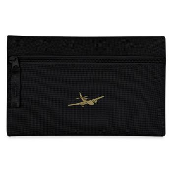 Minimalist propeller plane silhouette - Pencil Case - black - Front