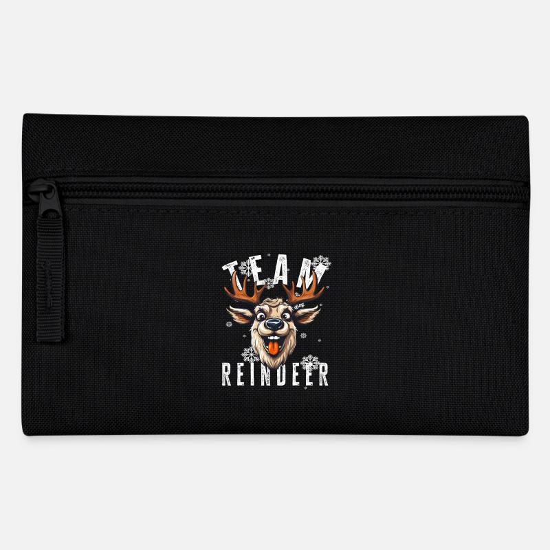 Weihnachtsmotiv Rentier Xmas Team Rentier - Federtasche - Schwarz