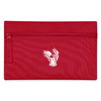 Vintager Kakadu Splash Vogel Portrait Zeichnung - Federtasche - Rot - Vorne