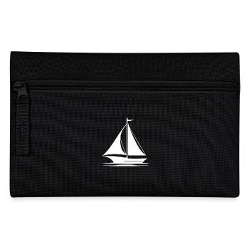 Élégant voilier à voiles déployées - Trousse - noir - Devant