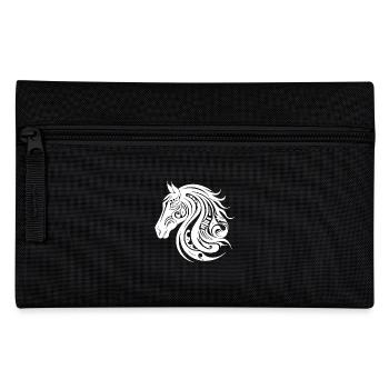 Hübsches Pferde Porträt Tattoo Style - Federtasche - Schwarz - Vorne