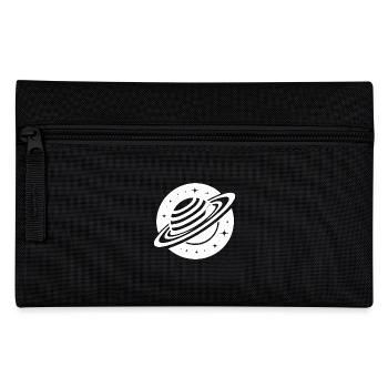 Planète spatiale Saturne avec système d’anneaux et étoiles - Trousse - noir - Devant