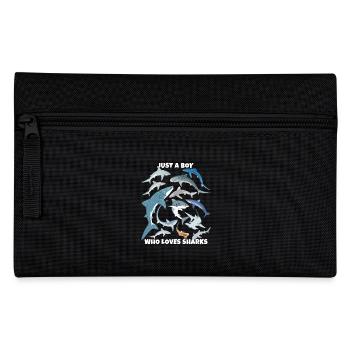 Just a boy who loves sharks - Federtasche - Schwarz - Vorne