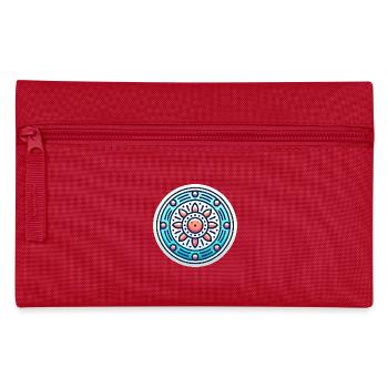 Lebendiges kreisförmiges Abzeichen-Design - Federtasche - Rot - Vorne