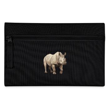 Rhinoceros Animal - Pencil Case - black - Front