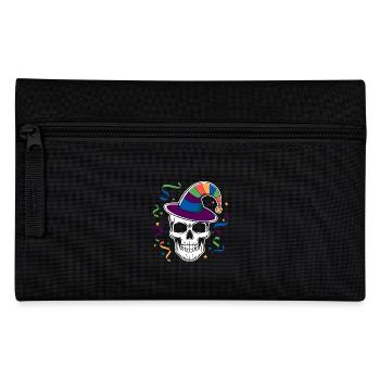 Lustiger Karneval Fasching Skull Helau - Federtasche - Schwarz - Vorne
