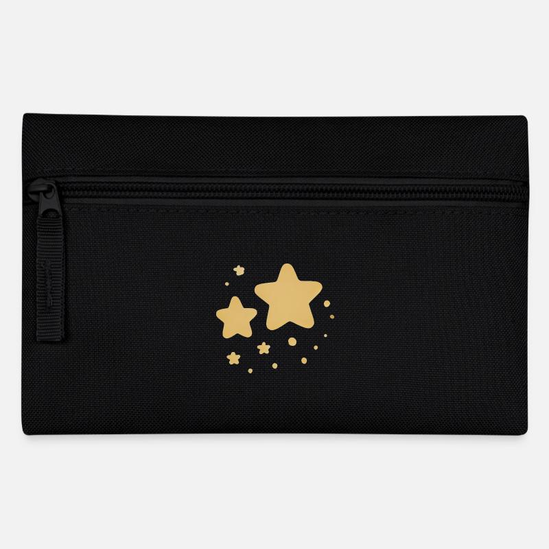 Verspieltes Design mit gelben Sternen - Federtasche - Schwarz