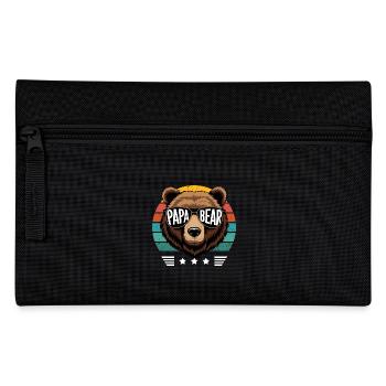 Fête des Pères Papa Ours Rétro Père Enfants Anniversaire - Trousse - noir - Devant