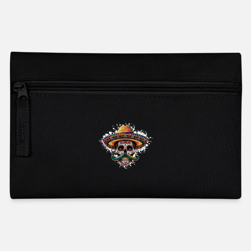 Crâne Mexicain Sombrero - Trousse - noir