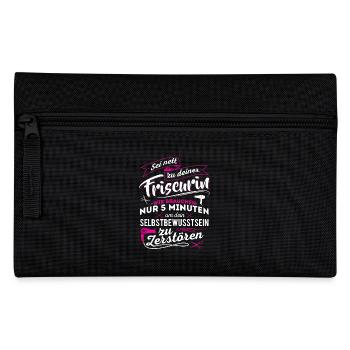 Friseurin Frisörin Haare - Federtasche - Schwarz - Vorne