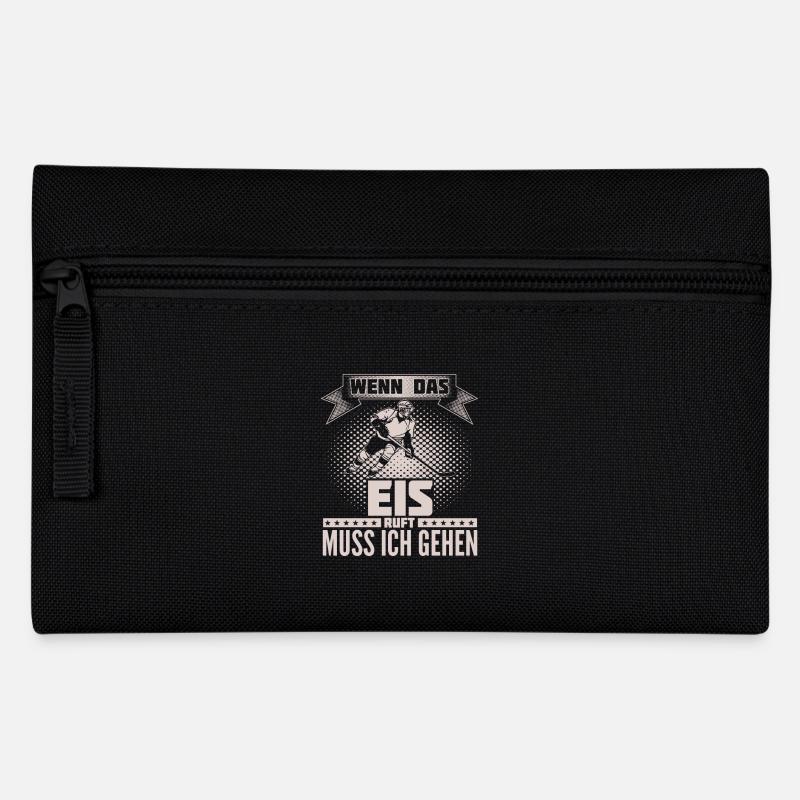Eishockey - ruft mich - Federtasche - Schwarz