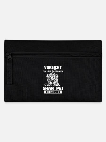 Vorsicht - Shar Pei - Federtasche - Schwarz
