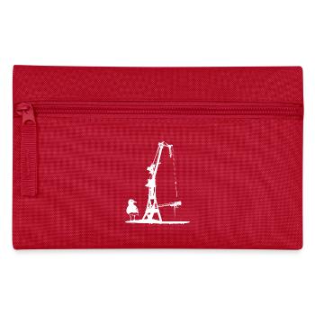 Hafenkran Werft Schiffsbau Dock Hamburg Möwe - Federtasche - Rot - Vorne