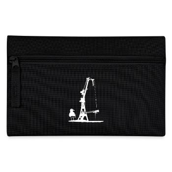 Hafenkran Werft Schiffsbau Dock Hamburg Möwe - Federtasche - Schwarz - Vorne