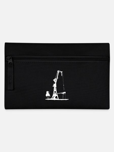Hafenkran Werft Schiffsbau Dock Hamburg Möwe - Federtasche - Schwarz