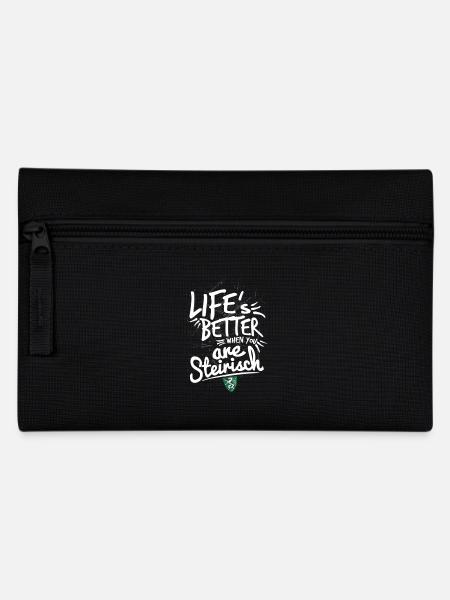 Life is Better Steirisch – Lebe das Lebensgefühl - Federtasche - Schwarz