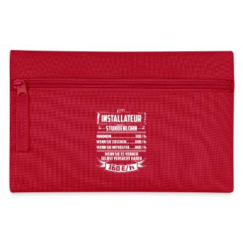 Installateur Stundenlohn - Federtasche - Rot - Vorne