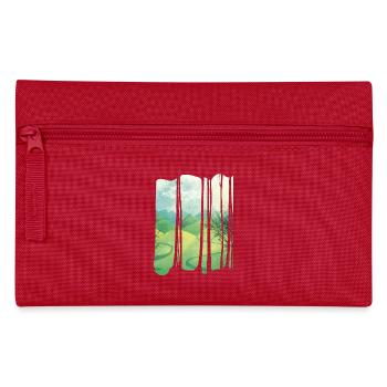 Grüne Berge - Federtasche - Rot - Vorne