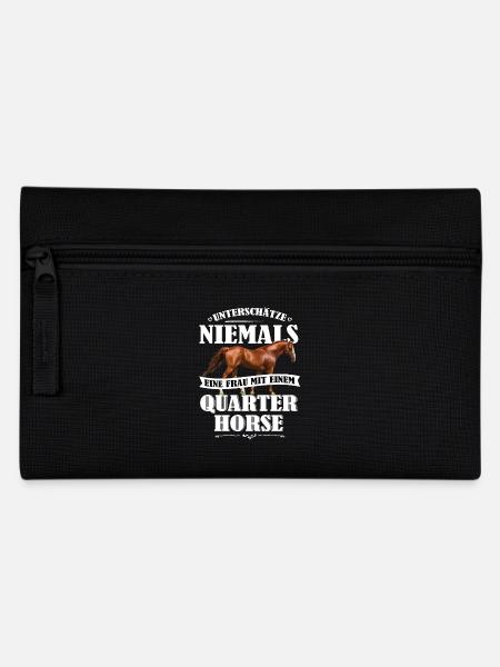 Quarter Horse Pferde Shirt-UNF - Federtasche - Schwarz