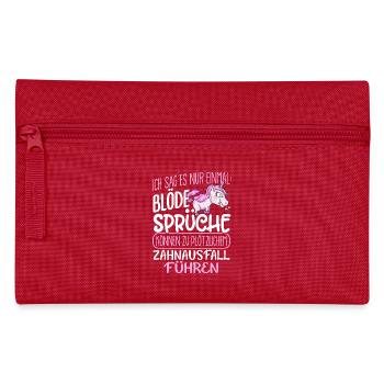 Einhorn Blöde Sprüche - Federtasche - Rot - Vorne