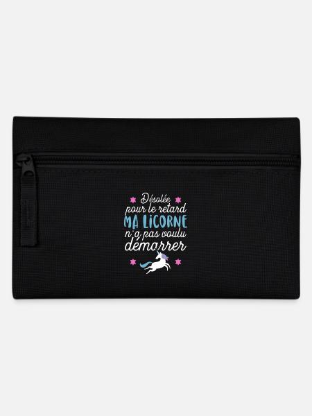 Licorne démarre pas t-shirt drole - Trousse - noir
