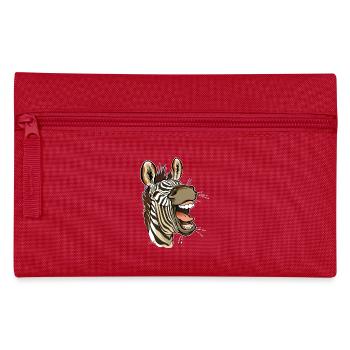 Lachender Zebra (weiße Ränder) - Federtasche - Rot - Vorne