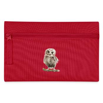 eule - Federtasche - Rot - Vorne