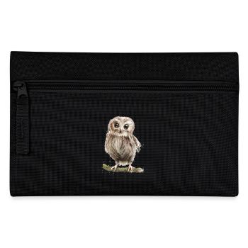 eule - Federtasche - Schwarz - Vorne