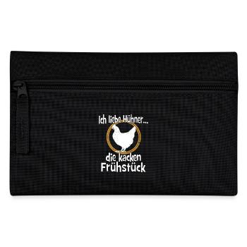 Landwirt Shirt · Landwirtschaft · Frühstück - Federtasche - Schwarz - Vorne