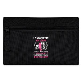 Landwirtin Shirt · Landwirtschaft · Entscheidung - Federtasche - Schwarz - Vorne