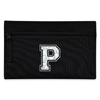 Letter P in white in the used look - Pencil Case - black - Front