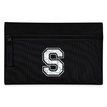 Letter S in white in the used look - Pencil Case - black - Front