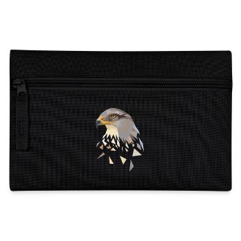 Eagle Geometric Low Poly Eagle's Head - Pencil Case - black - Front