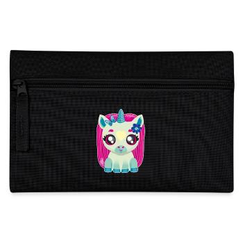 Kleines Baby Einhorn mit Schmetterling - Federtasche - Schwarz - Vorne