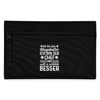 Chef lustige Sprüche Ich bin kein Klugscheißer - Federtasche - Schwarz - Vorne