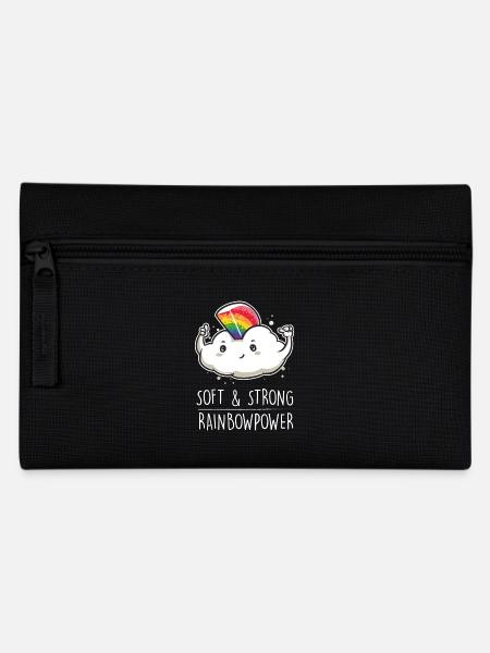 Regenbogen Wolke kreativ Geschenk lustig Power - Federtasche - Schwarz
