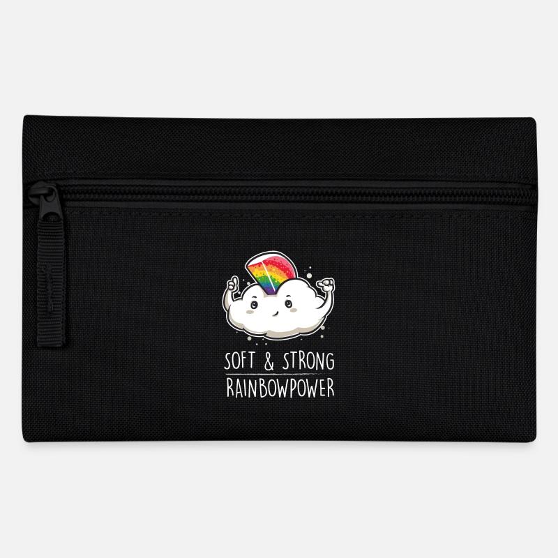 Regenbogen Wolke kreativ Geschenk lustig Power - Federtasche - Schwarz