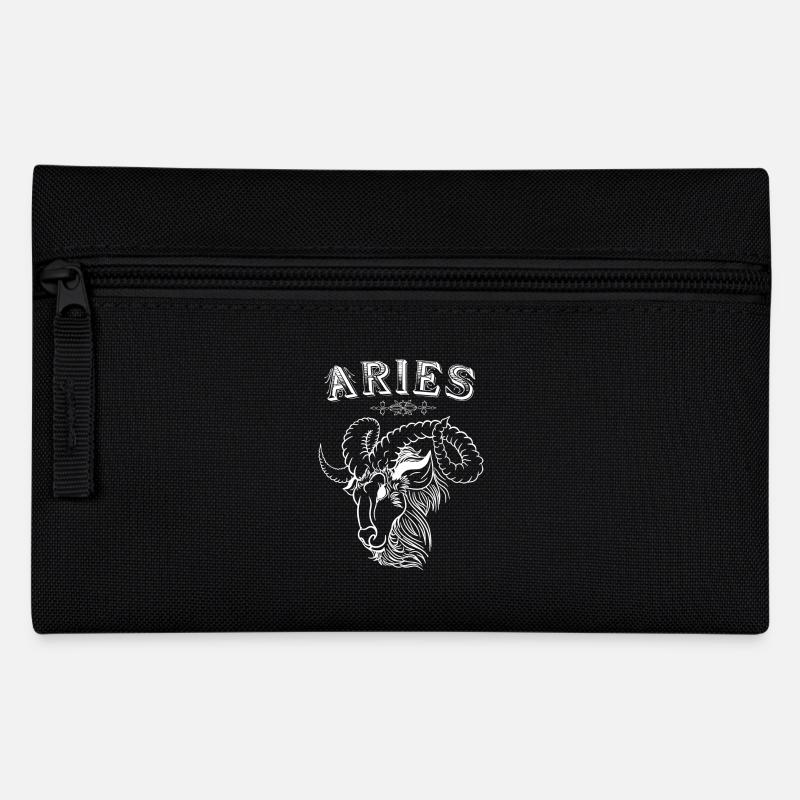 Aries Sternzeichen Widder - Federtasche - Schwarz