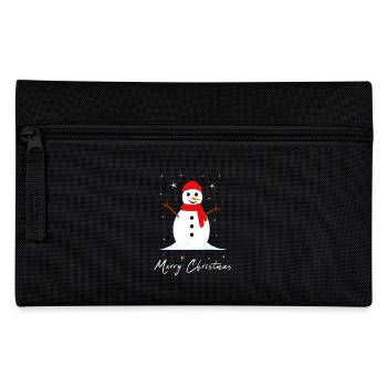 Schneemann Frohe Weihnachten - Federtasche - Schwarz - Vorne
