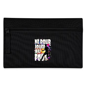 Né pour jouer au foot, cadeau humour fan de foot - Trousse - noir - Devant