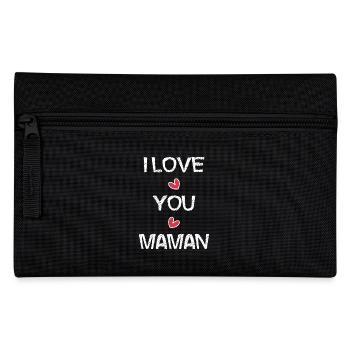 FÊTE DES MÈRES. BONNE FÊTE MAMAN. MAMAN. JE T'AIME - Trousse - noir - Devant