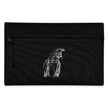 Papageien Vogel weiß - Federtasche - Schwarz - Vorne